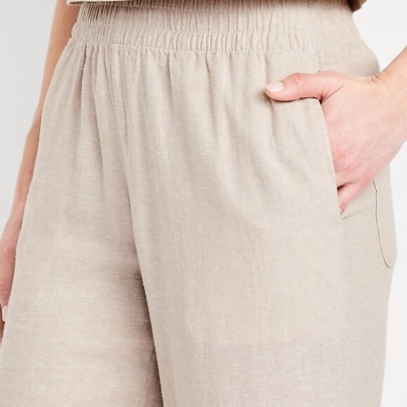 NWT - Old Navy straight-leg linen blend pants - size XL Tall - Picture 2 of 4